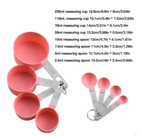 Combo Stainless Steel Measuring Cups & Spoons set - 8pcs